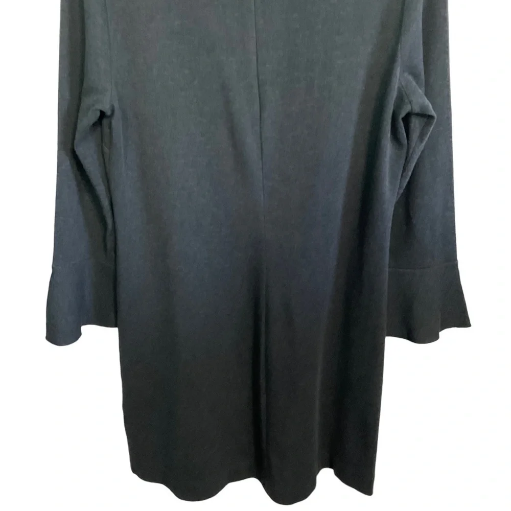 Madewell Charcoal Heather Gray Long bell sleeve Knit Tunic Dress Size M - Picture 4 of 14